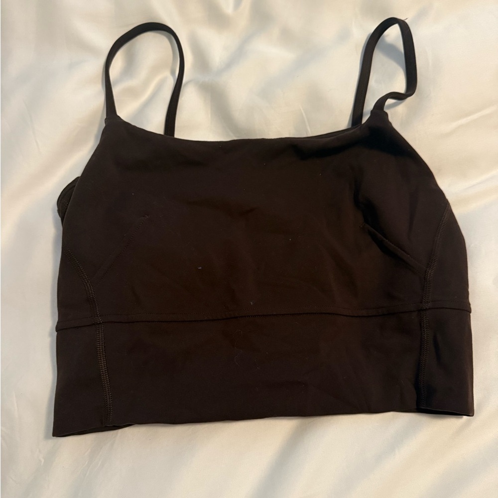 lululemon athletica brown long line sports bra